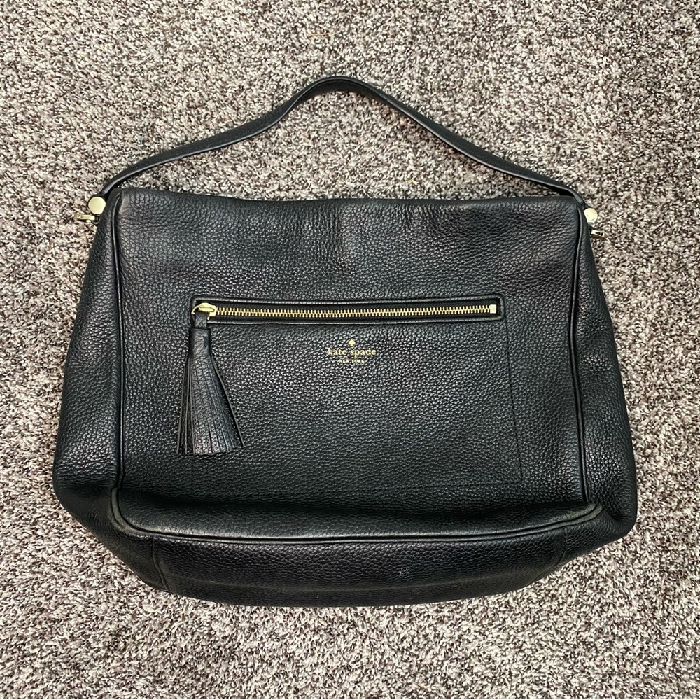 Kate Spade Michaela Chester Street Pebbled Leather Shoulder Bag Black